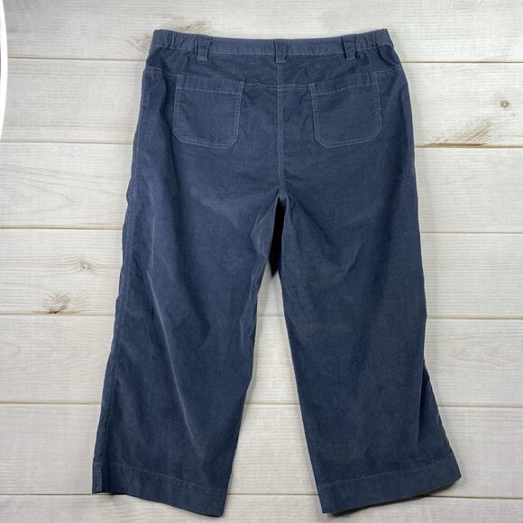 J Jill Pant Womens 16W Blue Fine Wale Corduroy Wide Leg Crop Minimalist NWT - Picture 10 of 11